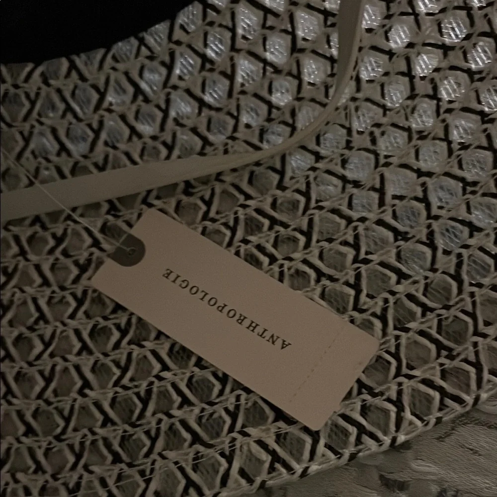 Anthropologie wide brim  Black and White Woven Hat - Picture 9 of 16